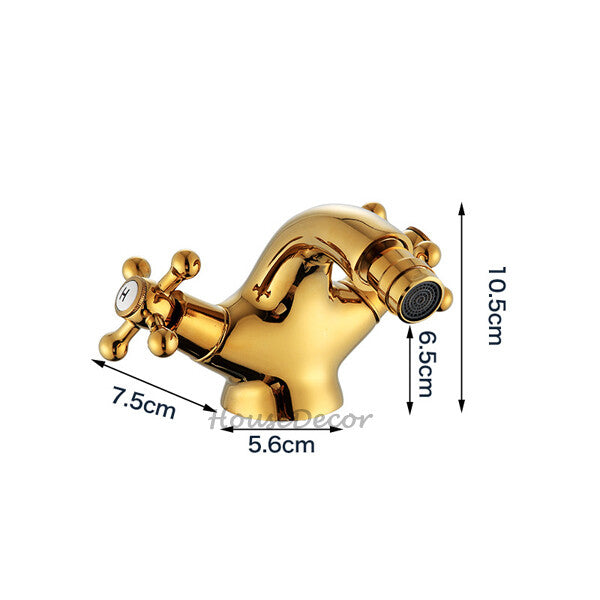 Gold bath shower mixer tap dual handle control additional view