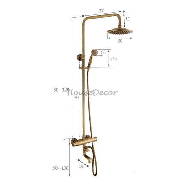 Modern Brass shower head thermostatic control additional view