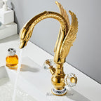 Modern bathroom basin mixer tap dual handle control additional view