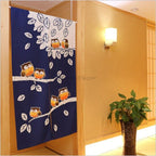 Blue Fabric doorway curtain room divider design main view