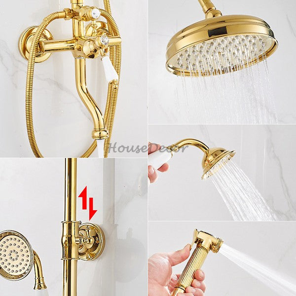 Modern Brass bath shower mixer tap handheld shower set additional view