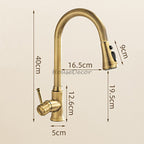 Antique Brass kitchen sink mixer tap pull out spray additional view