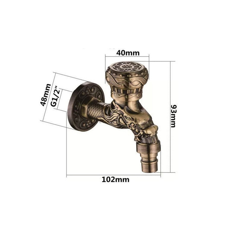 Modern utility faucet wall mounted design detail view