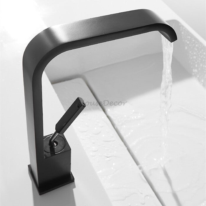 Modern bathroom basin mixer tap waterfall spout additional view