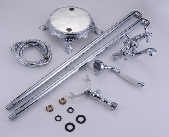 Chrome bath shower mixer tap floor mounted design additional view