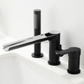 Modern bath shower mixer tap waterfall spout detail view