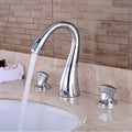 Gold Brass bathroom basin mixer tap deck mounted design detail view