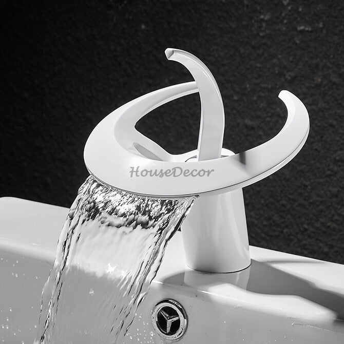 Modern bath shower mixer tap waterfall spout additional view