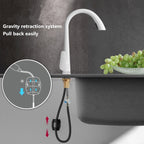 Modern kitchen sink mixer tap pull out spray additional view