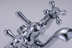 Chrome bath shower mixer tap floor mounted design detail view