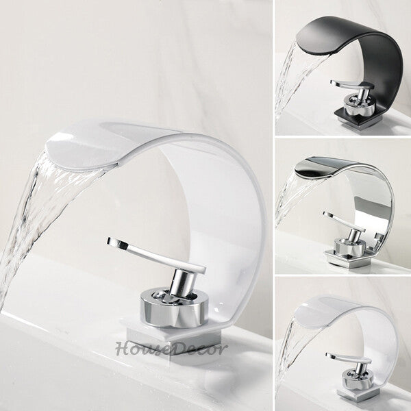 Modern bath shower mixer tap waterfall spout main view