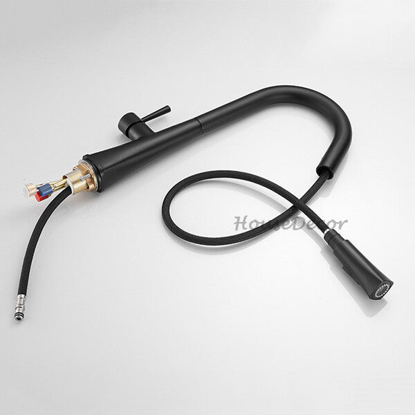 Matte Black kitchen sink mixer tap pull out spray additional view