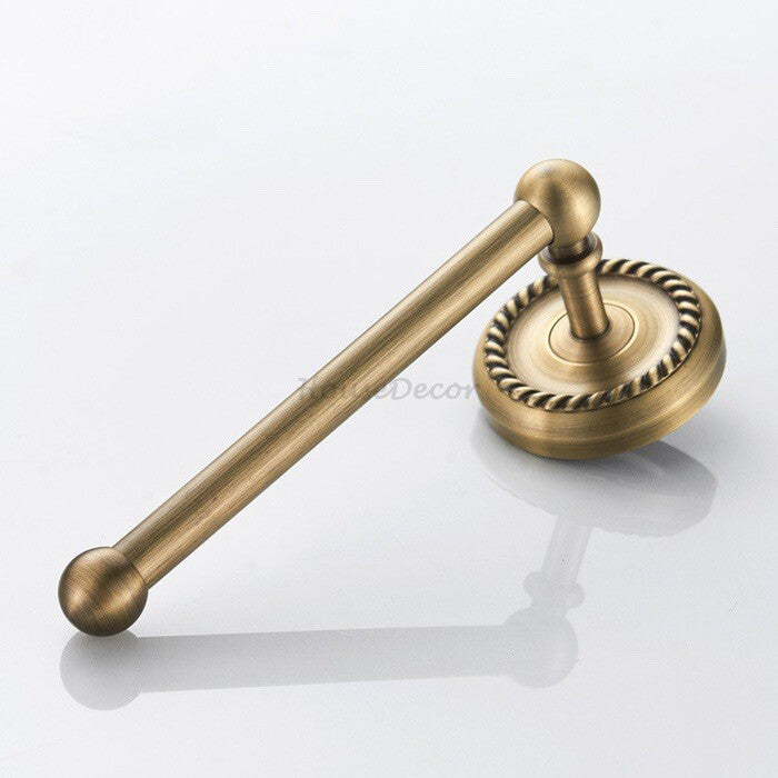 Antique Brass toilet paper holder detailed product view additional view