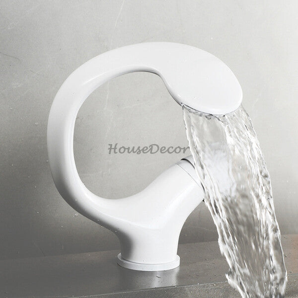 Modern bathroom basin mixer tap waterfall spout main view