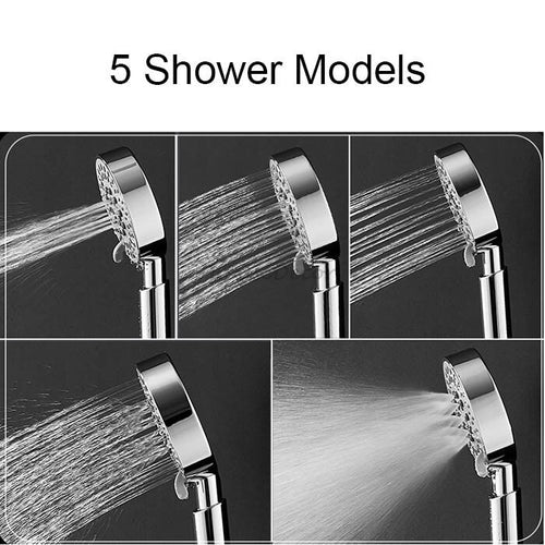 Modern shower head handheld shower set detail view