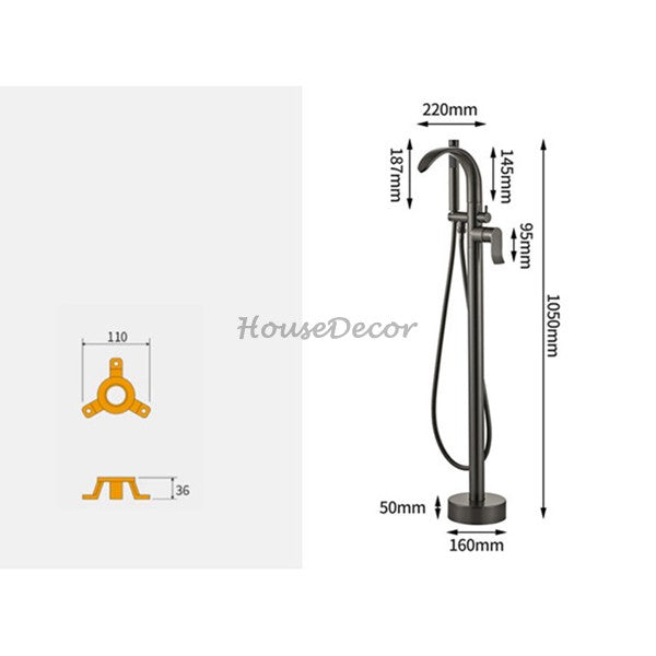Brass bath shower mixer tap handheld shower set additional view