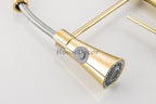 Gold kitchen sink mixer tap swivel spout additional view