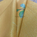 Gold Fabric doorway curtain room divider design detail view