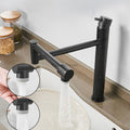 Modern Brass kitchen sink mixer tap single lever control detail view