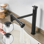 Modern Brass kitchen sink mixer tap single lever control detail view