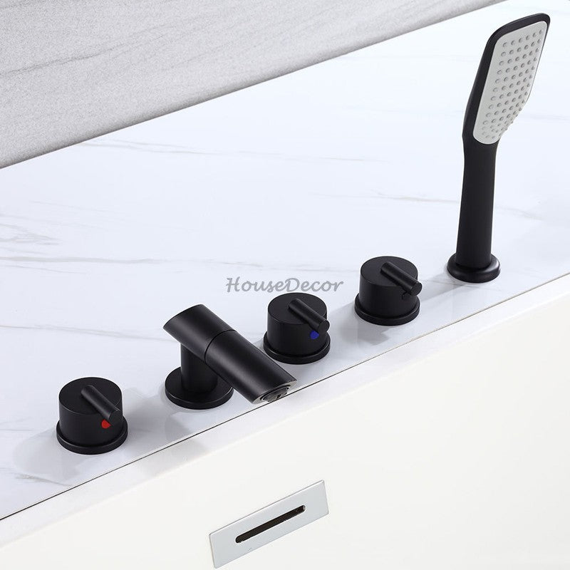 Modern bath shower mixer tap swivel spout detail view