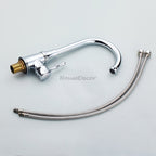 Chrome kitchen sink mixer tap swivel spout additional view