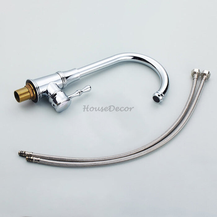 Chrome kitchen sink mixer tap swivel spout additional view