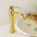 Gold bath shower mixer tap swivel spout detail view