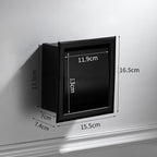 Black Stainless Steel toilet paper holder wall mounted design detail view