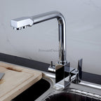 Modern kitchen sink mixer tap swivel spout main view