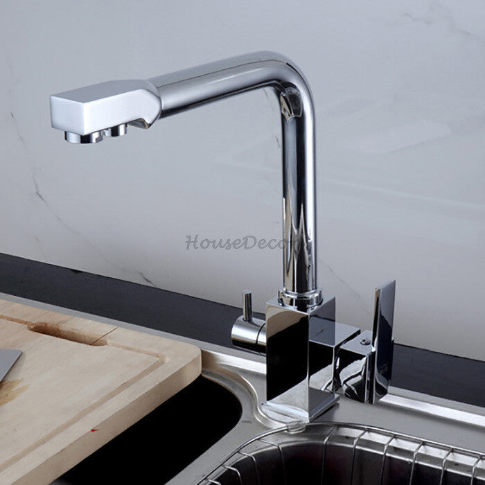 Modern kitchen sink mixer tap swivel spout main view