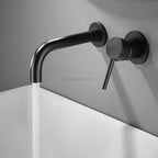 Black bath shower mixer tap wall mounted design main view