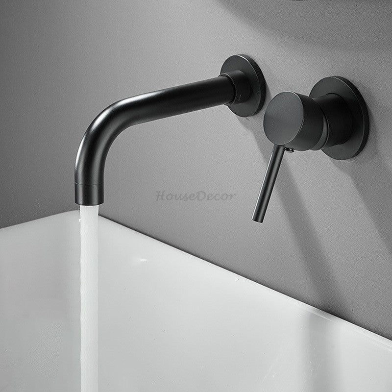 Black bath shower mixer tap wall mounted design main view