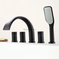 Modern bath shower mixer tap waterfall spout detail view