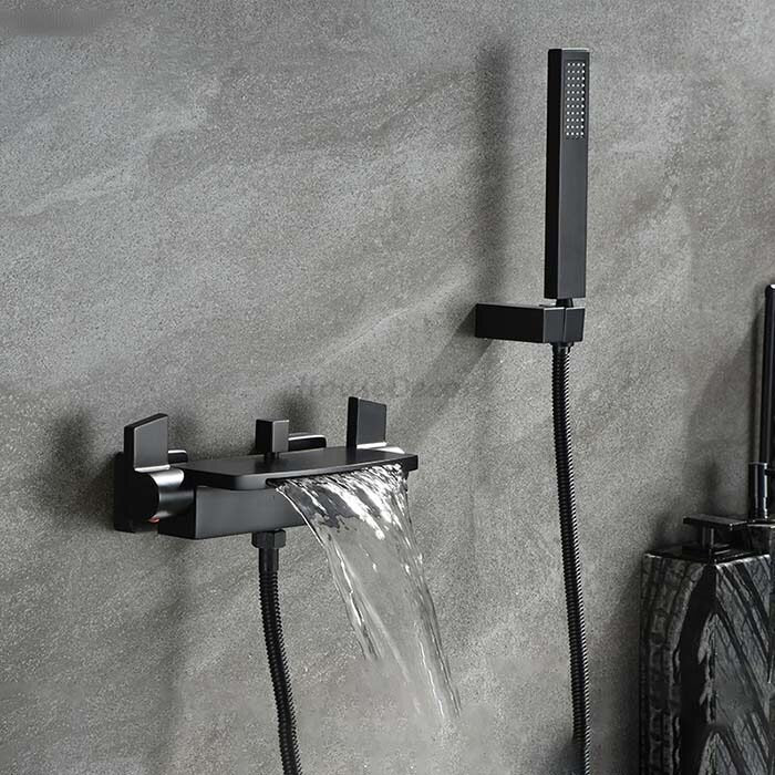 Modern bath shower mixer tap waterfall spout main view