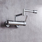 Chrome kitchen sink mixer tap swivel spout main view