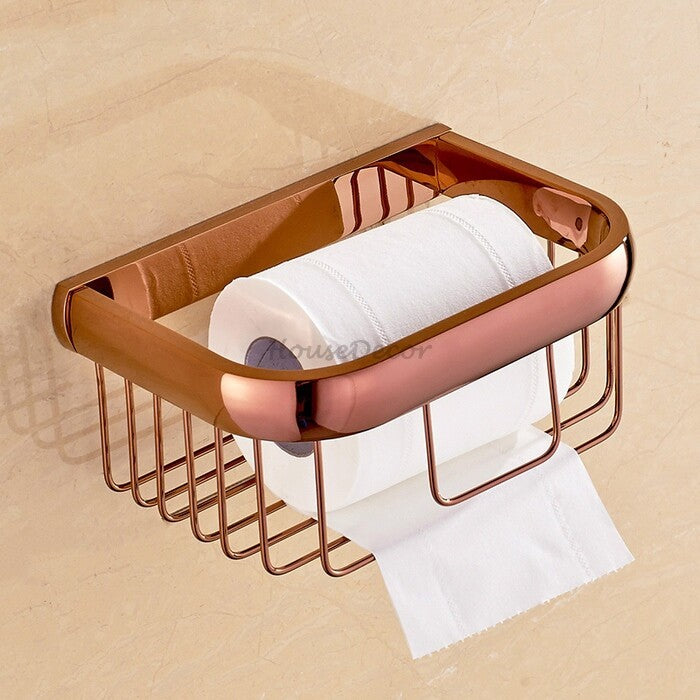Brass toilet paper holder wall mounted design additional view