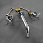 Chrome bathroom basin mixer tap wall mounted design detail view