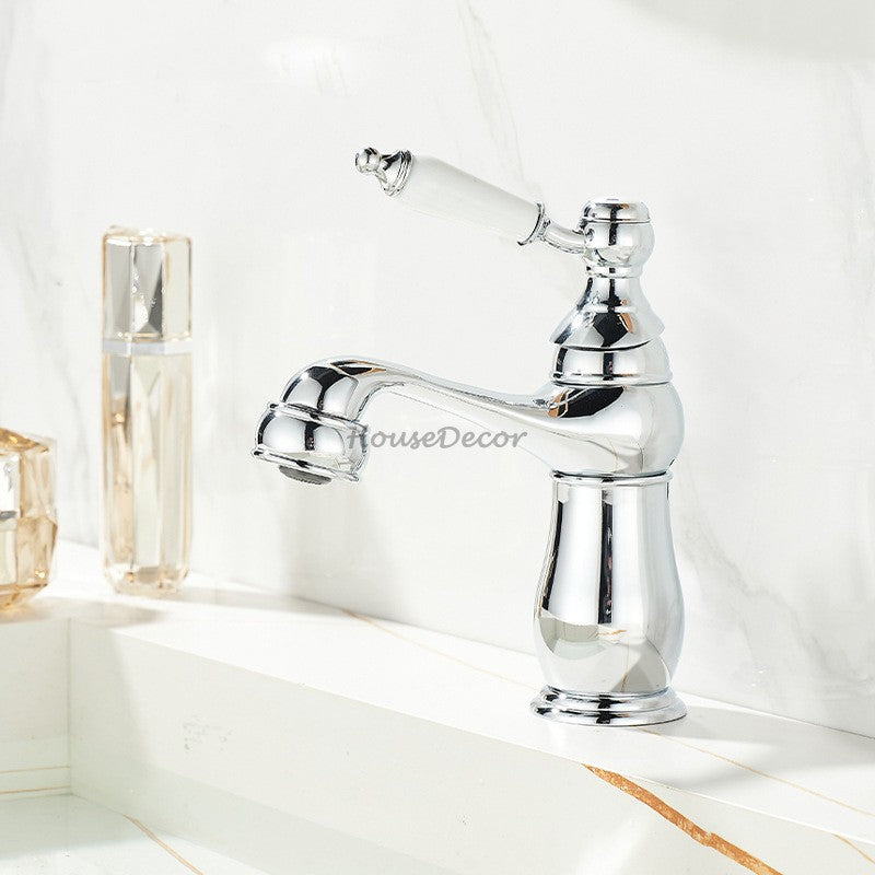 Brass bath shower mixer tap single lever control detail view
