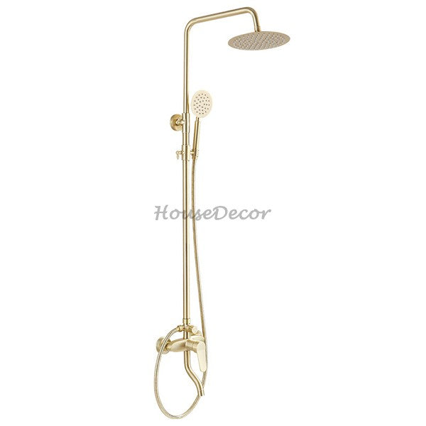Brushed Gold bath shower mixer tap handheld shower set main view