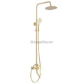 Brushed Gold bath shower mixer tap handheld shower set main view