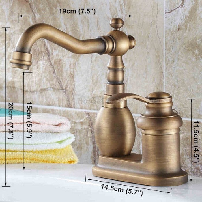 Antique Brass bath shower mixer tap swivel spout additional view