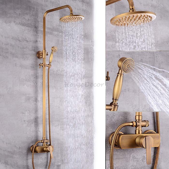 Antique Brass bath shower mixer tap single lever control main view