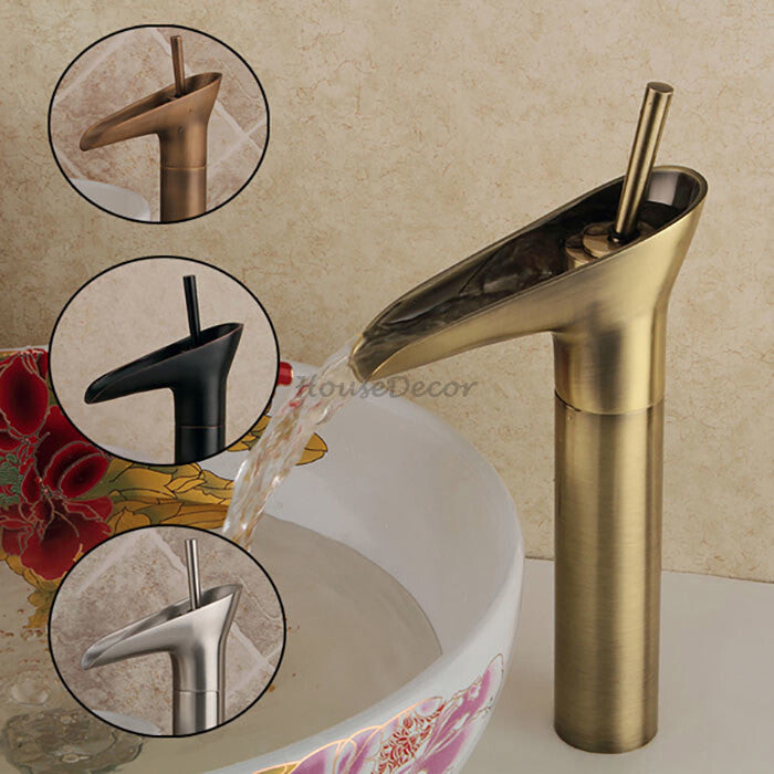 Modern bath shower mixer tap waterfall spout main view