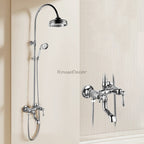 Brass bath shower mixer tap handheld shower set detail view