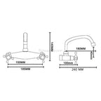 Gold kitchen sink mixer tap dual handle control additional view