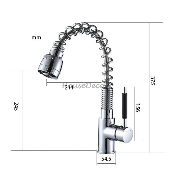 Chrome Brass kitchen sink mixer tap pull out spray additional view