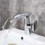 Modern bathroom basin mixer tap waterfall spout main view