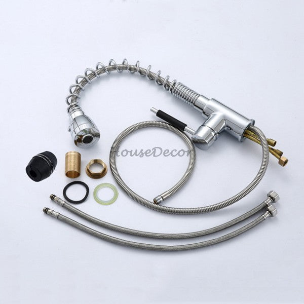 Chrome Brass kitchen sink mixer tap pull out spray additional view