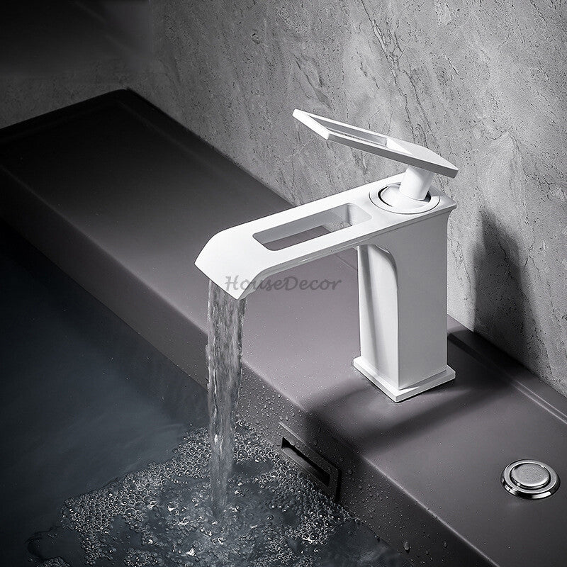 Modern bath shower mixer tap waterfall spout main view